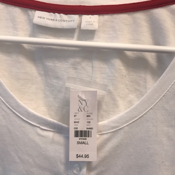 New York and Company white tee - S - Picture 2 of 2